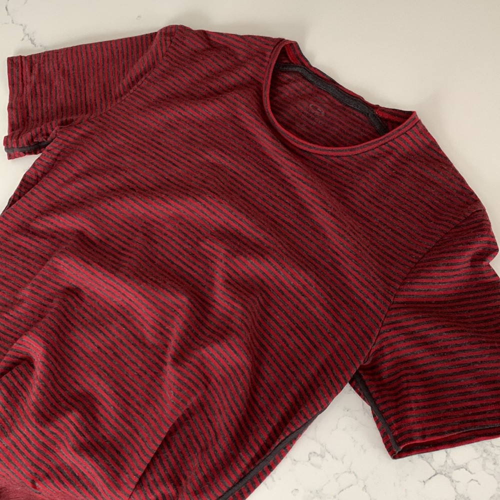 Icebreaker Red Striped Men's T-Shirt
